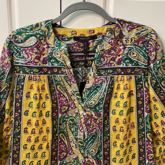 BCBG camila small blouse NWT metallic thread - Picture 2 of 13